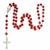 Katholischer Rosenkranz Kreuz Anhänger Halskette Lange Kette 8mm Perlen Rosenkranz Halskette Kristallperlen Religiöser Kruzifix Anhänger Kette