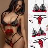 Fashion Women Satin Lace Push Up Top Bra Underpant Set Sexy Lingerie Sleepwear