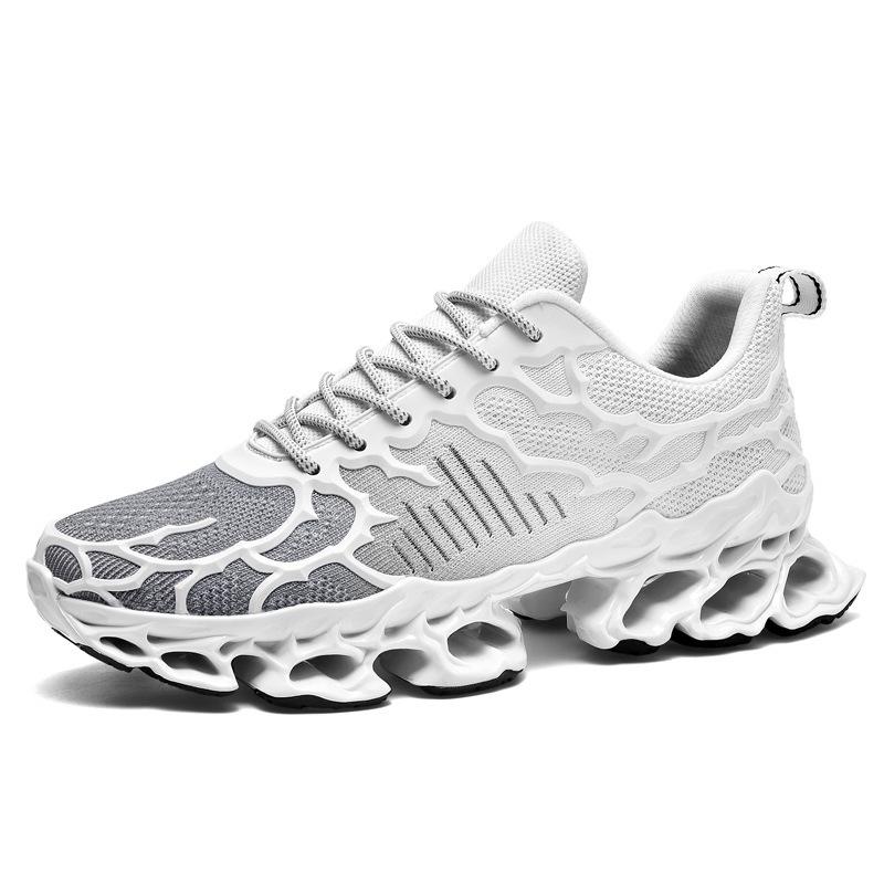 

Кожаные туфли 2025 года, новые мужские туфли большого размера с 3D полым лезвием, дышащие повседневные кроссовки для бега Shu 39