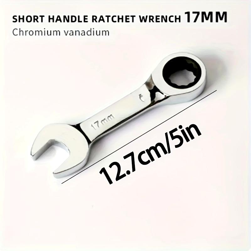 [Reversible Wrench] 6mm-19mm Reversible Combination Wrench | Short Handle Single Wrench, 72 Tooth Ratchet Socket Wrench Nut Maintenance Tool