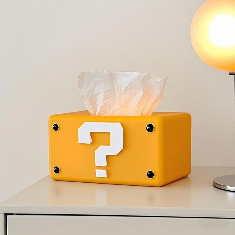 Mario Tissue Box Home Living Room Ornament Dining Table Cute Interesting Question Mark Paper Box