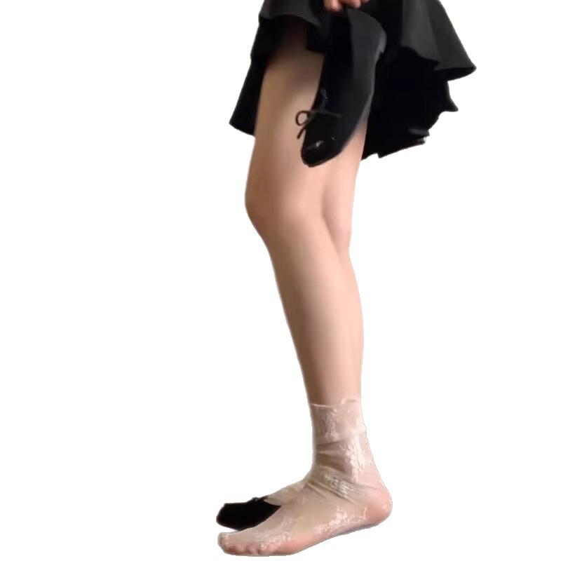 Transparente Netz-Ballettsocken mit Blumenmuster für Wade, für Frühling/Herbst