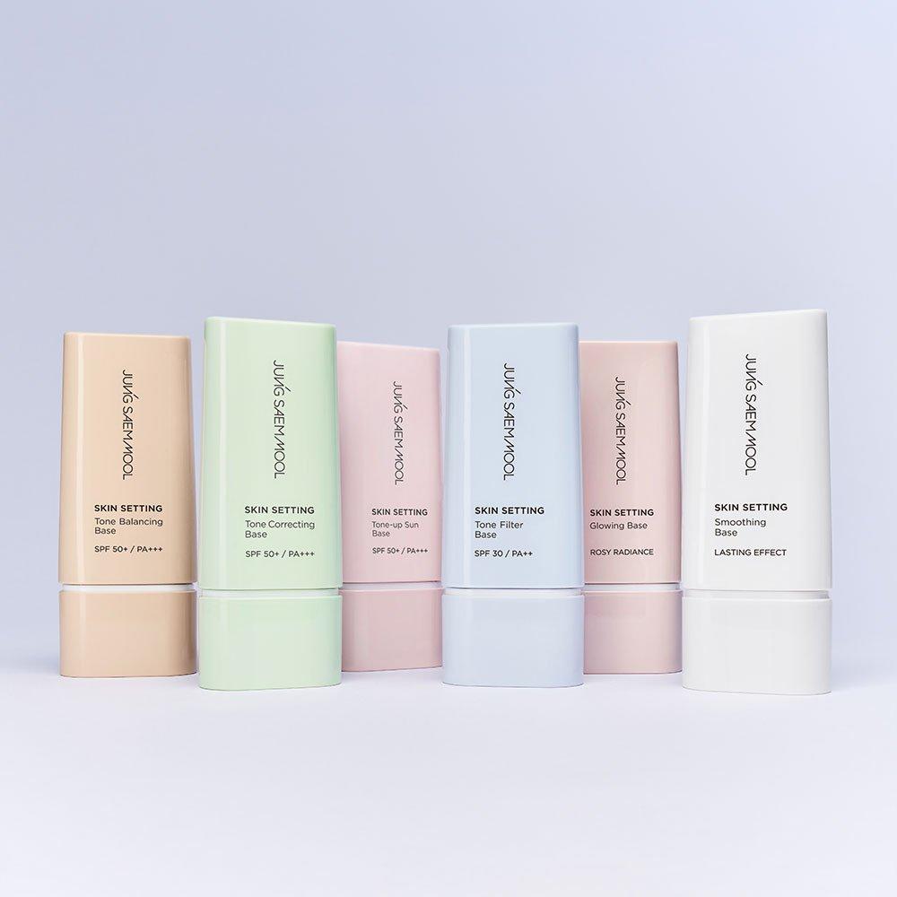 JUNG SAEM MOOL Skin Setting Tone Filter Base 40ML + Water Cream Light Mast x 3 sheets