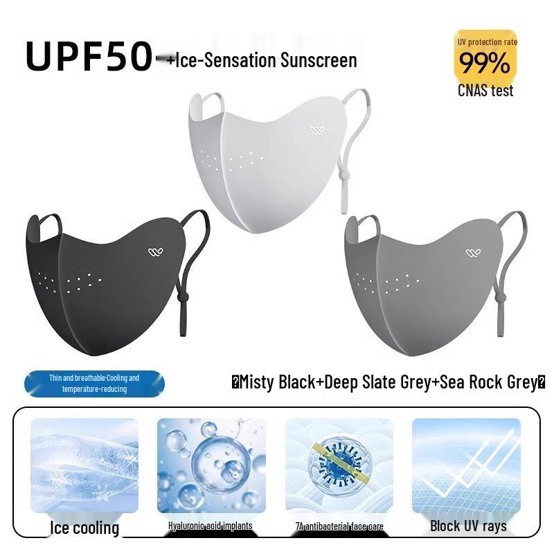 

Маска для лица от солнца из ледяного шелка с 3D защитой от УФ-лучей