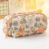 SCIONE Capibala Pencil Case Student Double Zipper Printing Stationery Bag High Value Multi-functional Large-capacity Pencil Case