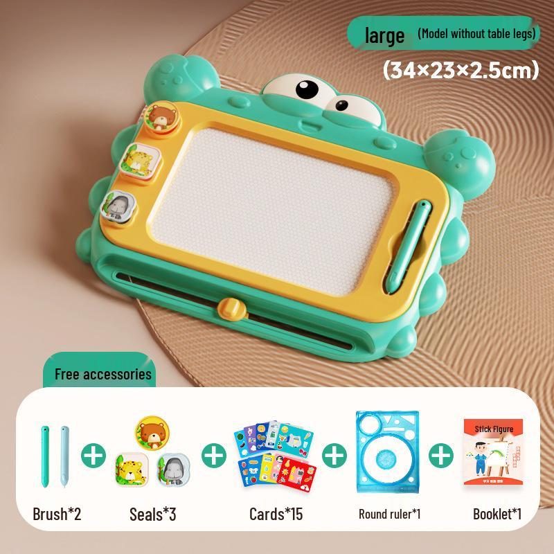 Magnetic Doodle Board with Geometric Stamps - Erasable Drawing Toy for Toddlers and Infants