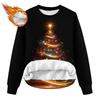 Women's Casual Fashion Round Neck Plus Velvet Thickened Christmas Print Sweatshirt