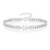 Vnox A-Z Iniziale Braccialetti a Catena Cubana per Uomo Donna, Acciaio Inossidabile Colore Argento Maglie Ovali, Braccialetto con Ciondolo Lettera Nome Regalo