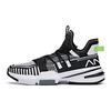 Anta Lightweight Series Fabric Performance Shock Absorption Wear-Resistant Mid-Top Basketball Shoes Men Sneaker Black White 112021609-3