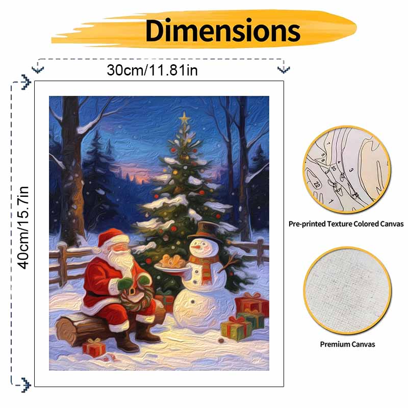 Christmas Santa Claus Snowman Tree Gingerbread digital painting oil painting art kit hand painting home decoration painting