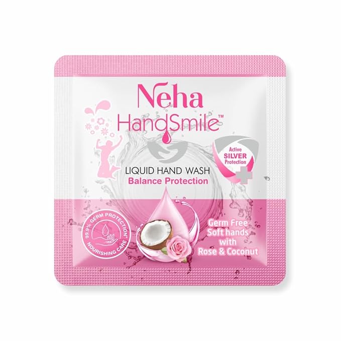 

Neha HandSmile Жидкое мыло для рук в саше, упаковка 25 одноразовых саше, по 2 мл каждое, прозрачное, дорожный формат, карманный, 50 мл (розовый)