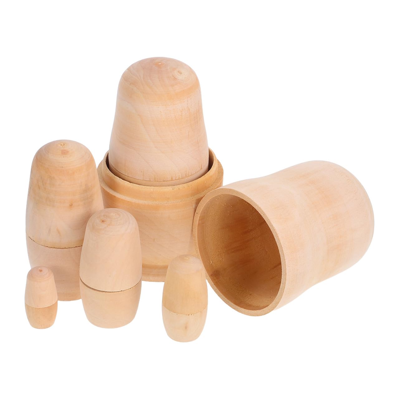 

iplusmile Набор из 7 неокрашенных матрешек ручной работы из дерева, незаконченные деревянные вкладыши, матрешка для самостоятельной росписи, интересная народная русская традиционная ручная работа, белая