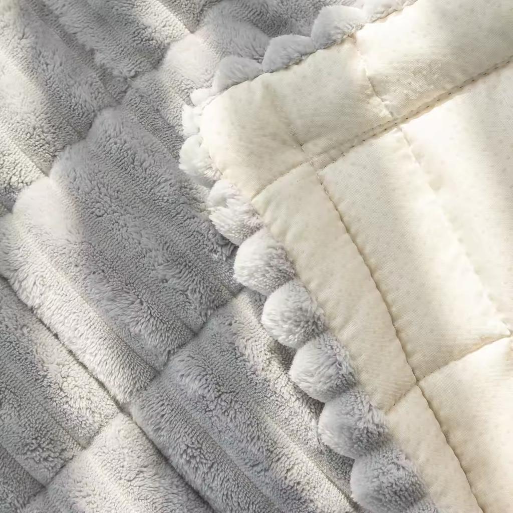 Thicken Quilting Warm Stripe Flannel Sofa Pad Living Room Sofa Towel Multiuse Sofa Cover Slipcover