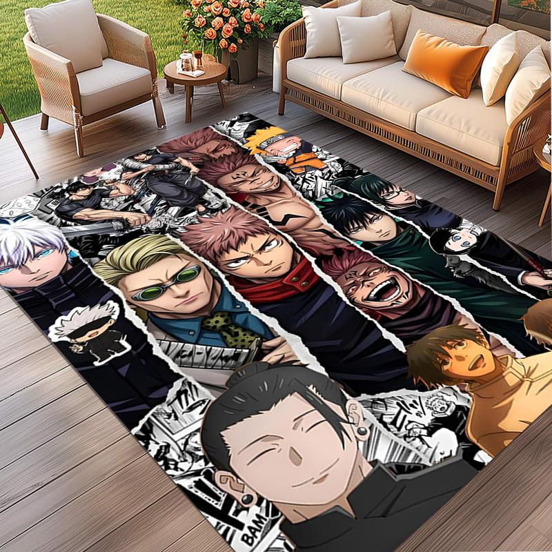 Jujutsu Kaisen Print Rug, Washable Floor Carpet, For Entryway Dorm Laundry Room Office Study, Home Decor Birthday Christmas Gift