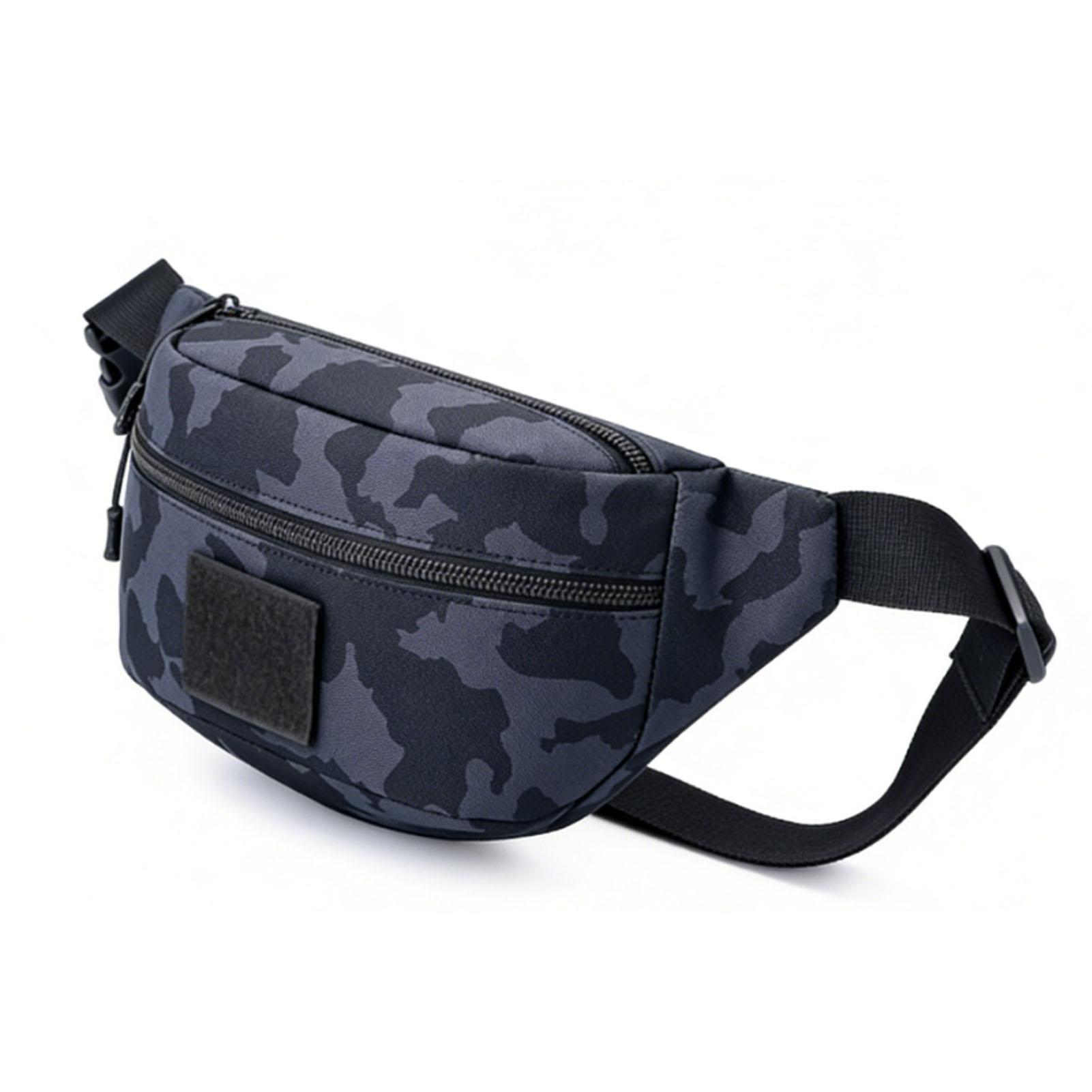 Fanny Pack for Men Oxford Cloth Water Proof Multi Compartments Sling Bag Chest Shoulder Waist Pack for Outdoor Travel