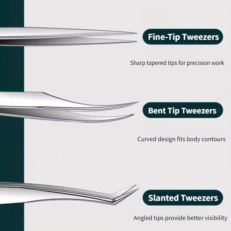 Stainless Steel Precision Pointed Tweezers, Beauty Makeup Eyebrow Pliers, Hair Removal , Accurate Pimple/Blackhead Extraction
