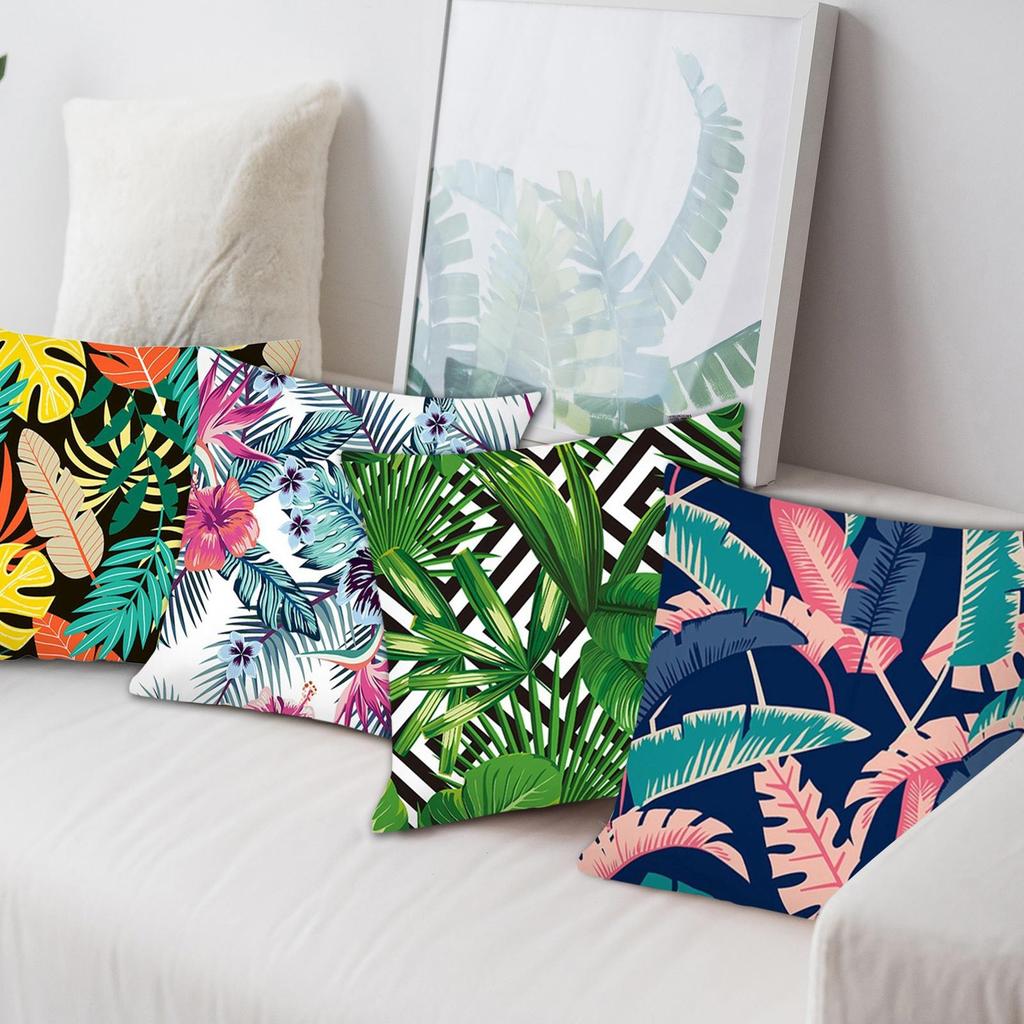 Kissenbezug, schrumpffest, kratzfest, verschiedene Stile, modern, verschiedene Blätter, Blumen, bedruckt, Kissenbezug für Auto