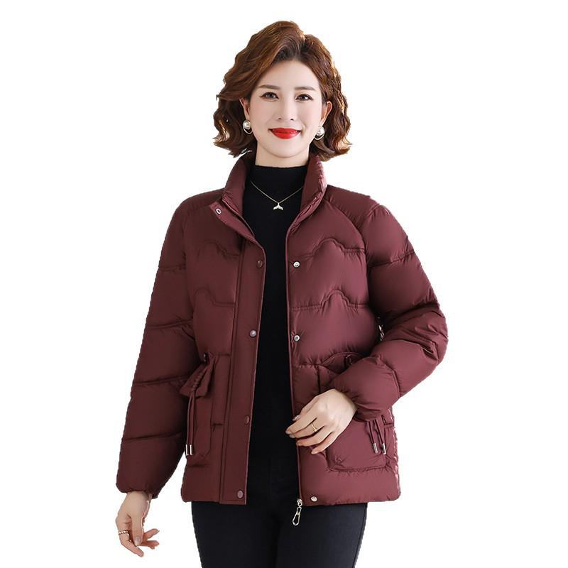 Warm Thickened Cotton-Padded Jacket for Women: Winter Fashion Coat for Middle-Aged & Elderly