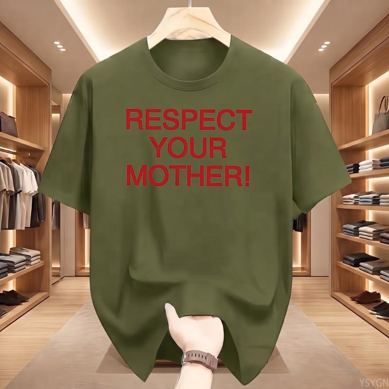 Respect Your Mother Retro Y2K Tee Funny Mother Day Gift Tshirt WoUnisex Crewneck Cotton Short Sleeve Modern and Trendy Tshirt