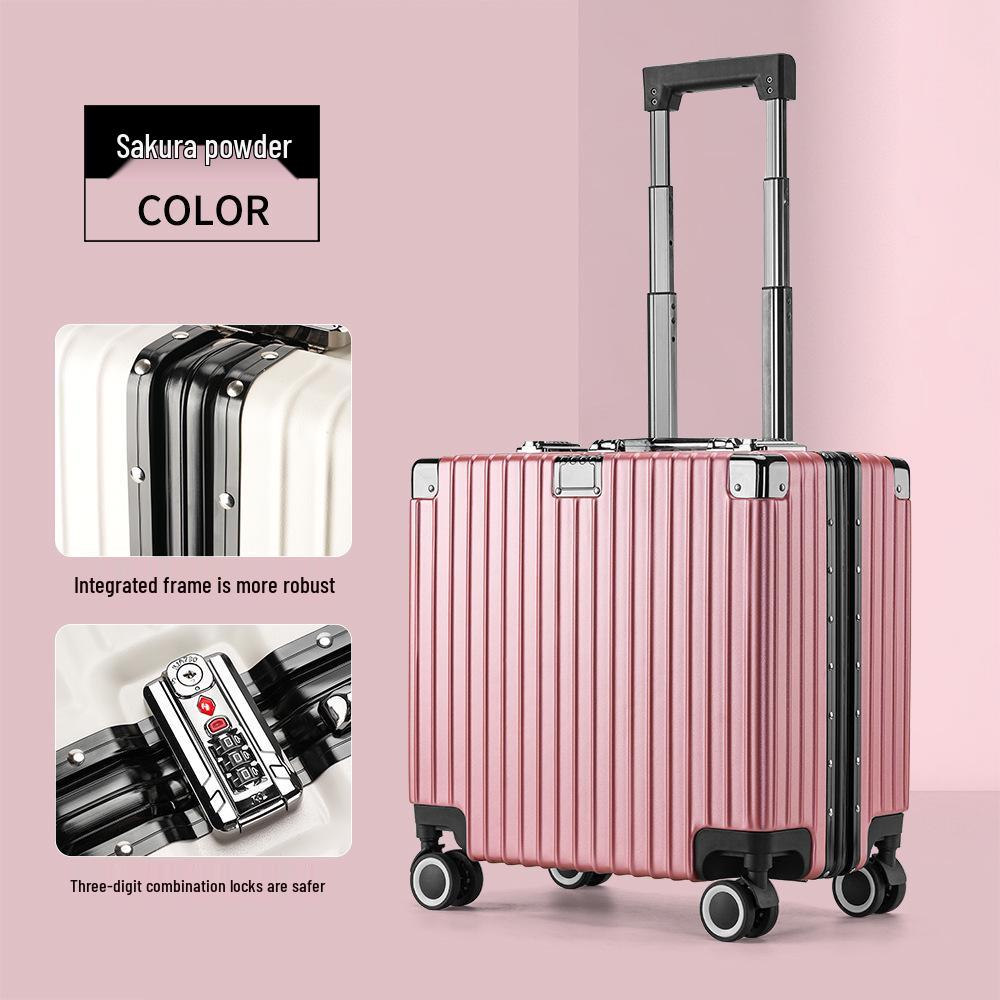 

18-Inch White Carry-On Suitcase, Aluminum Frame, Lightweight, Fits 20-Inch Check-In 18-inch for up to 5 days рожевий колір золота