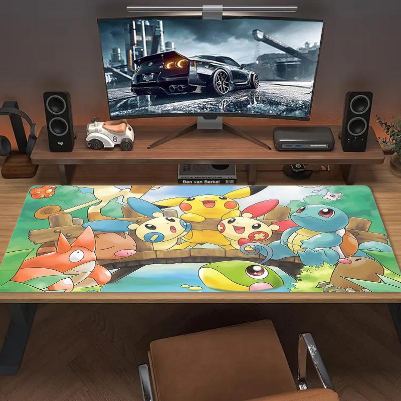 Pokémon Print Cushion Non-slip Laptop Tablet Big Mousepad XXL Mat Mini PC Playmat With Lock edge