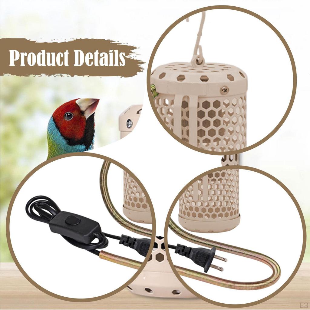 Abajur para Lâmpada de Calor para Répteis Apenas Cobertura de Aquecimento para Camaleão Cobra Galinhas Temperatura Não Ajustável