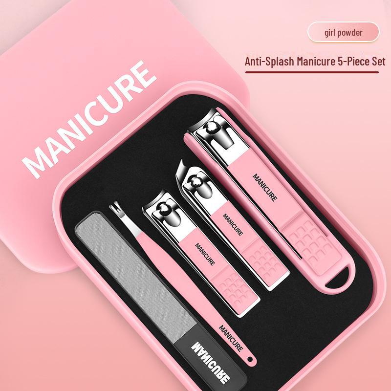 Advanced Anti-Splash Manicure Set with Nail Clippers & Dead Skin Fork