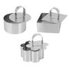 Stainless Steel Mousse Cake Ring Molds with Press Plate 1/4 Pcs Multi Shapes for Commercial Bakery Dessert Making