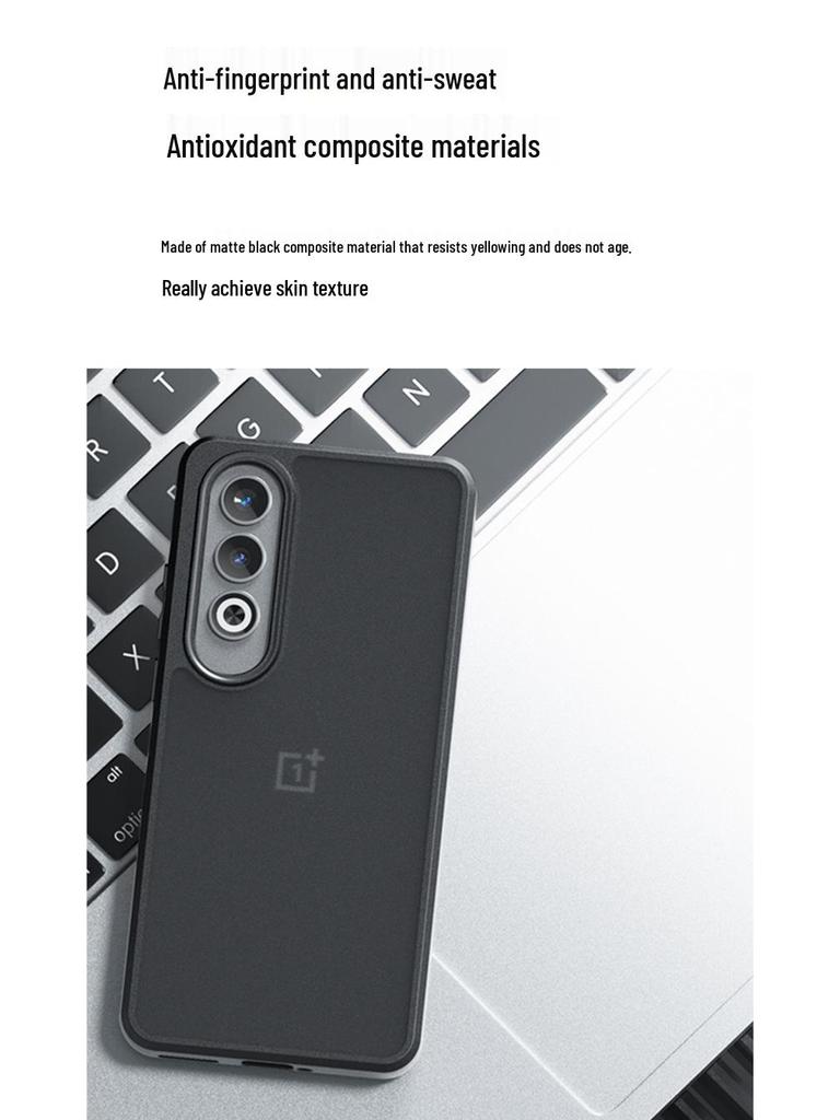 OnePlus Nord5 Skin-Feel Frosted Case with Airbag, Dust Plug, and Anti-Fall Protection for OnePlus 13T.