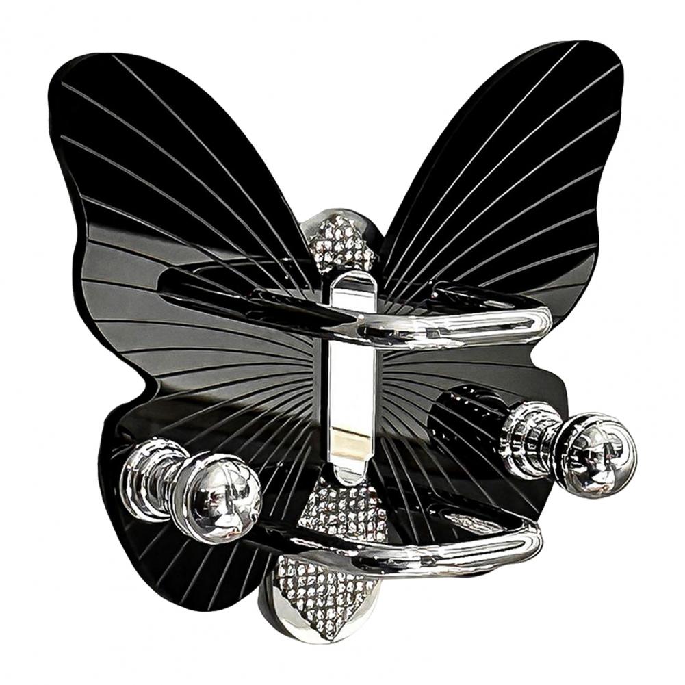 Comb Holder Self-Adhesive Wall-mounted Butterfly Shape Comb Storage Rack With Hook Strong Load-bearing Sturdy Hairpin Rack