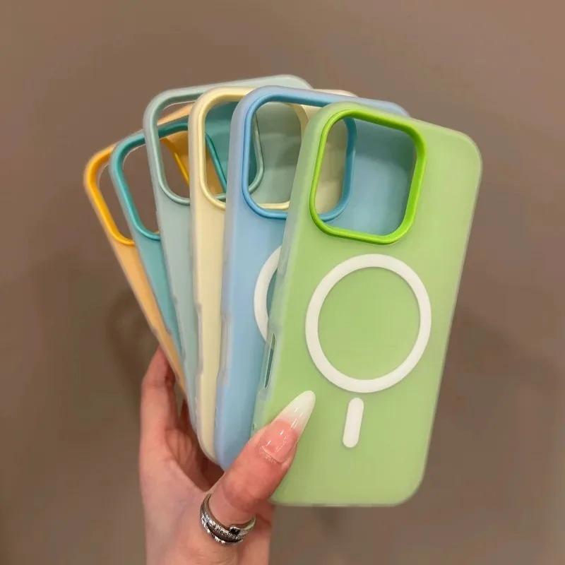 Compatible with iPhone 17 Pro Max jelly magnetic phone case, Apple 16 solid color, 15 matte two-in-one full cover, 14