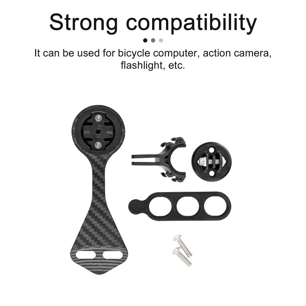 Bike Computer Mount Out Front Mount Carbon Fiber Bicycle Speedometer Bracket for Mountain Bike Road Bike Handlebar