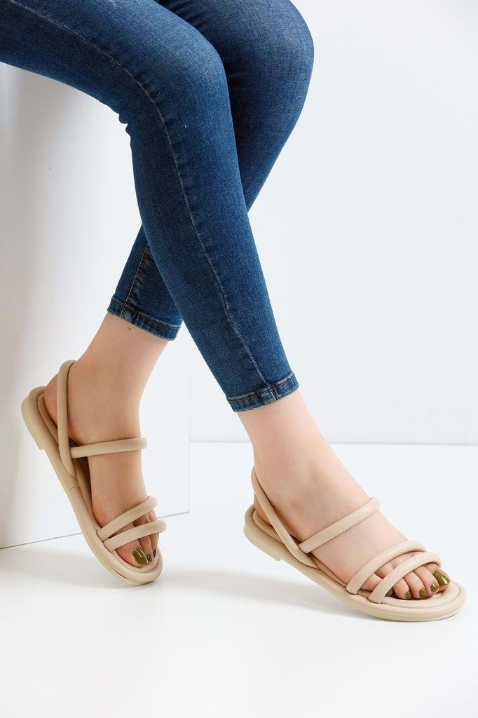 Women's Casual Sandals Comfortable Sole Flexible Sandals Beige