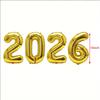 Happy New Year 2026 Alphabet Balloons Holiday Ornaments New Year Colorful Foil Balloons Inflatable Party Supplies