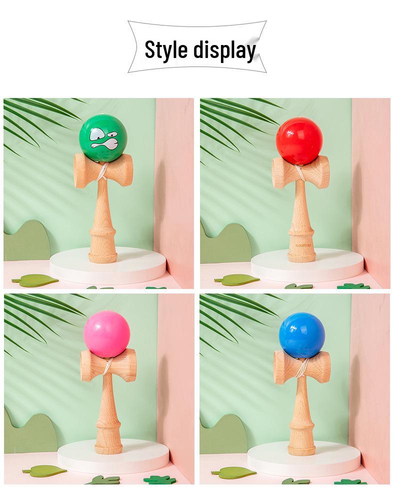 Kendama Wooden Skill Ball Toy - Educational Puzzle for Kids and Parents