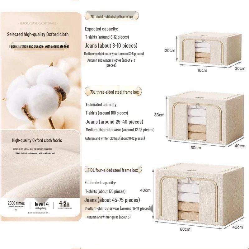 

Large Foldable Oxford Fabric Storage Box for Quilts No Odor: 1 Piece