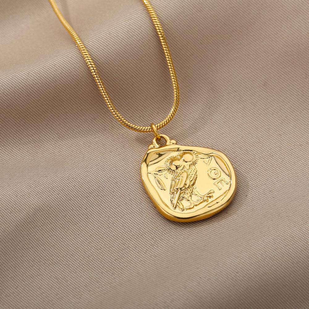 Fashion Owl Charms Pendant Necklaces For Women Stainless Steel Owl Animal Chain Choker Aesthetic Jewelry Accessories Gift Femme