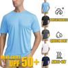 UPF50+ Men's Short-sleeved Sun Protection Clothing Solid Color Casual Round Neck Thin Breathable Quick-drying T-shirt