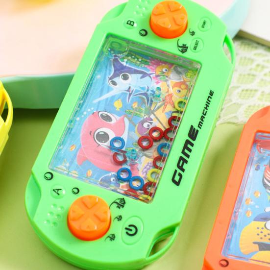 Cartoon Game Console Interesting Water Ring Toss Large Screen Retro Style Interactive Game Thinking Ability Plastic Children Handheld Game