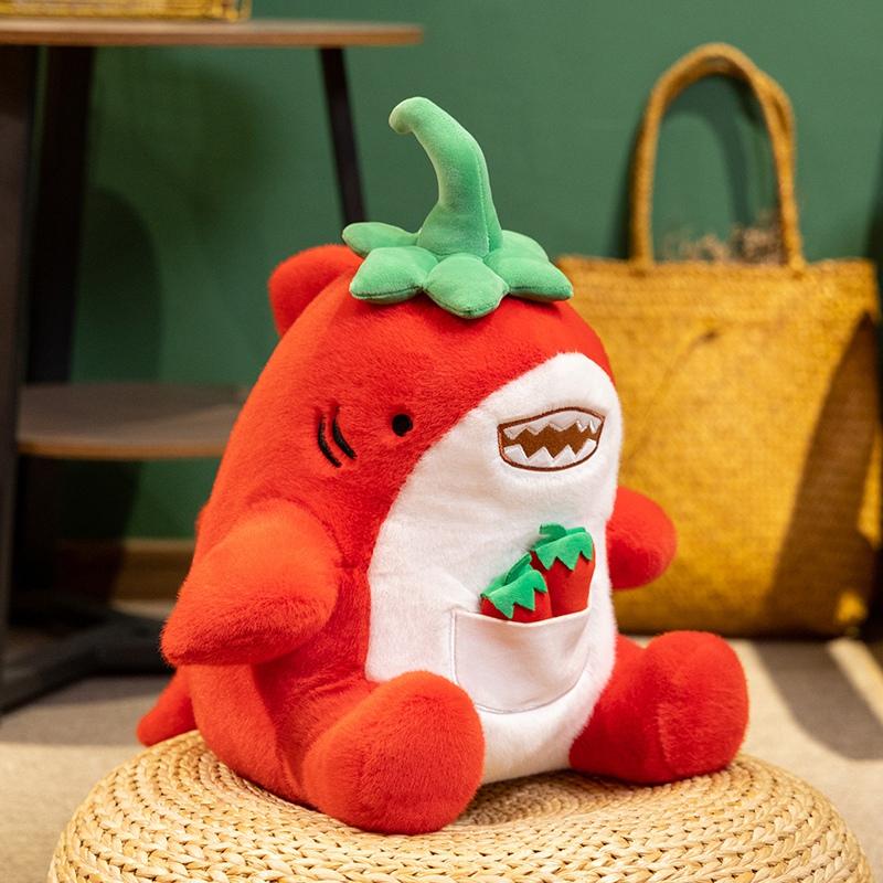 30 cm Forme de Piment Rouge Requin Peluche Animaux en Peluche Dessin Animé Piment Rouge Requin Poupées Créatif Amusant Jouets pour Enfants Décoration de Maison 30cm