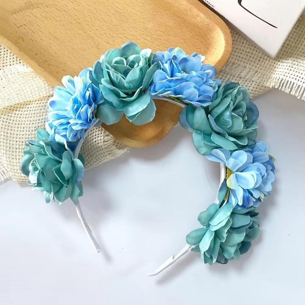 Vintage Floral Headband Romantic Bohemian Hair Accessories Colorful Artificial Flower Crown  Party