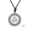 Teamer Viking Necklace for Men Norse Runes Pendant Valknut Odin Symbol Scandinavian Amulet Warrior Jewelry