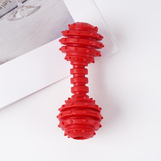 Dog Chew Toy Spiky Barbell Dog Toy with Built-in Bell to Relieve Boredom Interactive Teeth Cleaning Toy for Aggressive Chewers