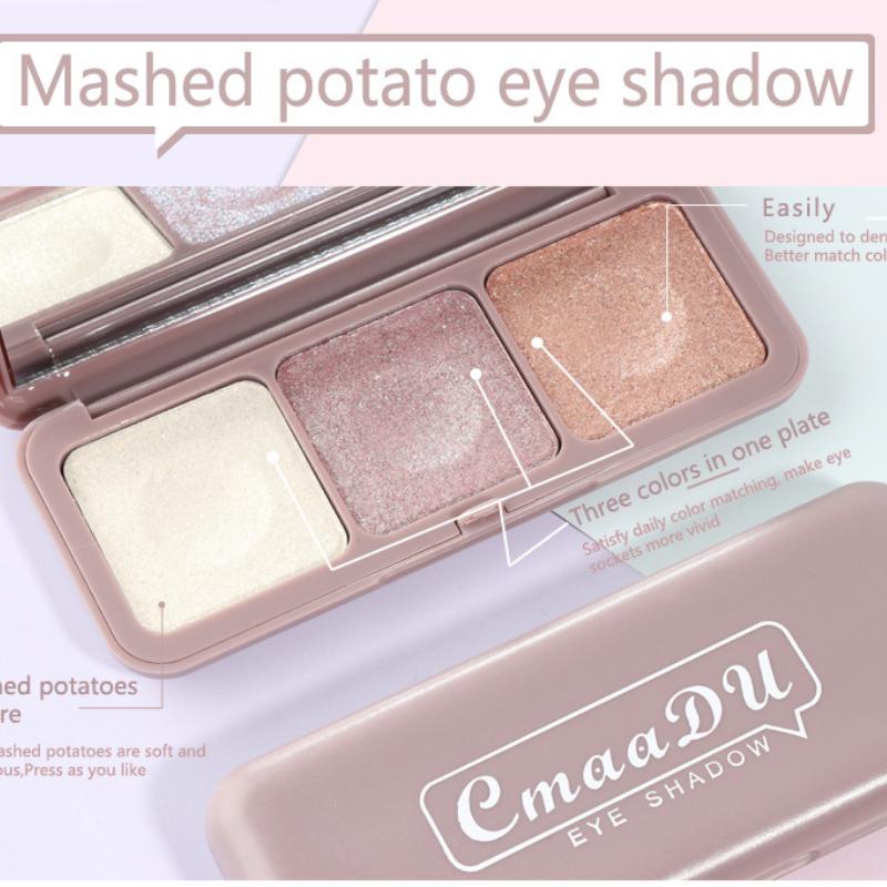 Keyboard Fingertips Three Color Mashed Potato Eyeshadow Fairy Palette Earth Moonlight Mochi Eyeshadow Palette
