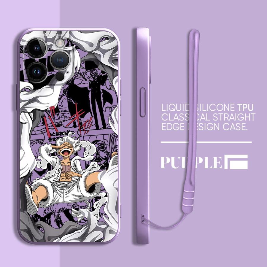 Handyhülle für Apple iPhone 14 Pro 13 15 11 15Plus 12 16 7 8 XS XR 16Pro Max Weiche Hülle O-One Piece Luffy 5. Gang