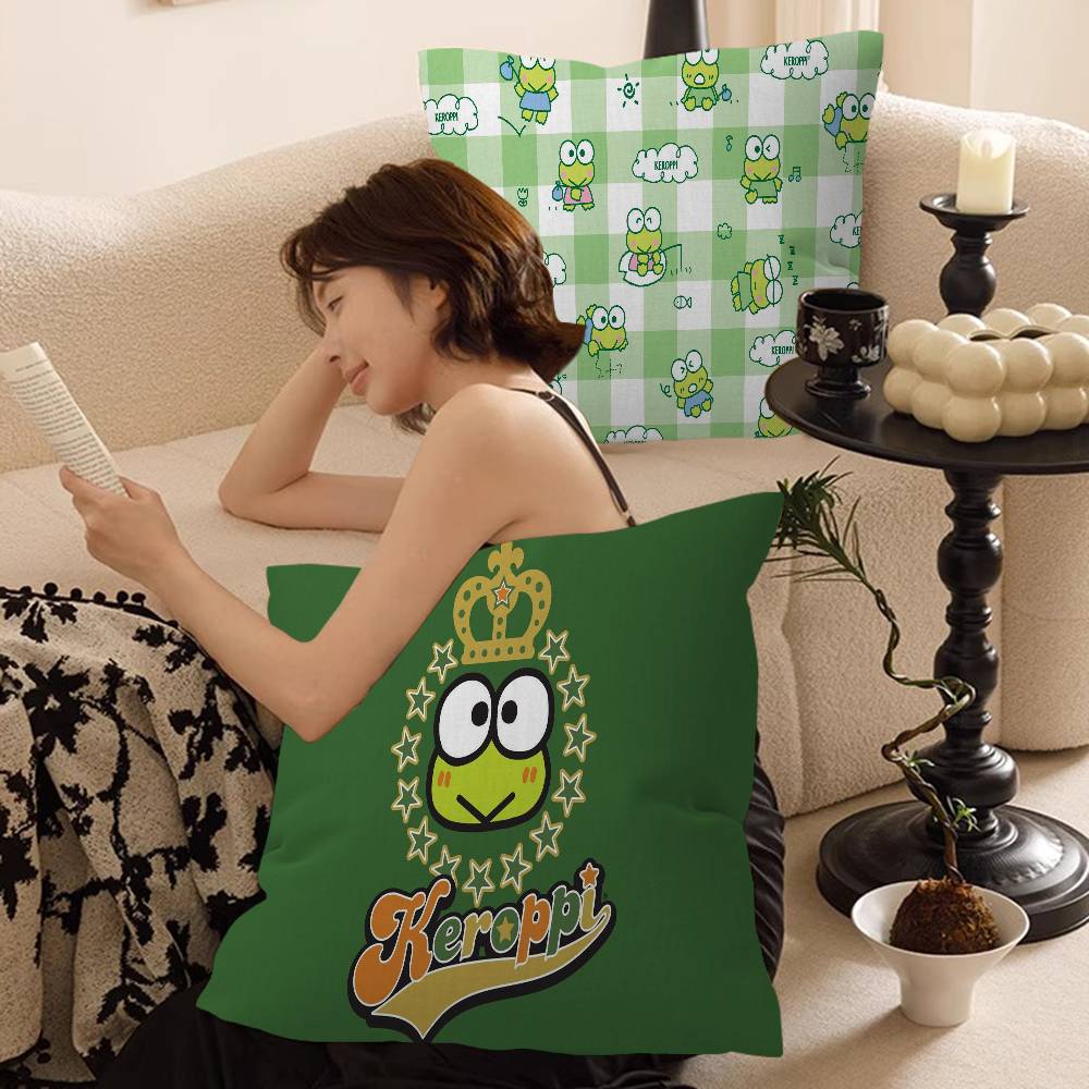 K-keroppi Cushion Cover Car Throw Pillow Case For Sofa Car Christmas Gift 40x40cm 45x45cm