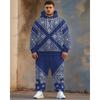 Mens 3D Digital Print Hooded Sweatshirt Jogger Pants Set Sporty Casual Outfit Travel