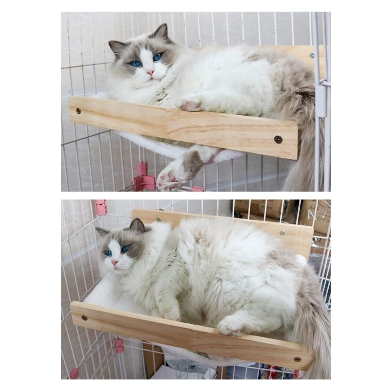 Stable Wood Wall Mounted Cats Perches for Active Cats Easyly Mount Secure Resting Bed Stability Support