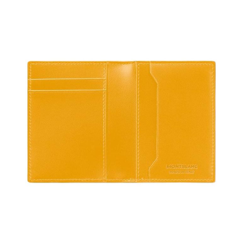 Montblanc Style 3.0 Series 4 Card Slot Grain Leather Card Holder Unisex Card Holder Warm-Yellow 198077