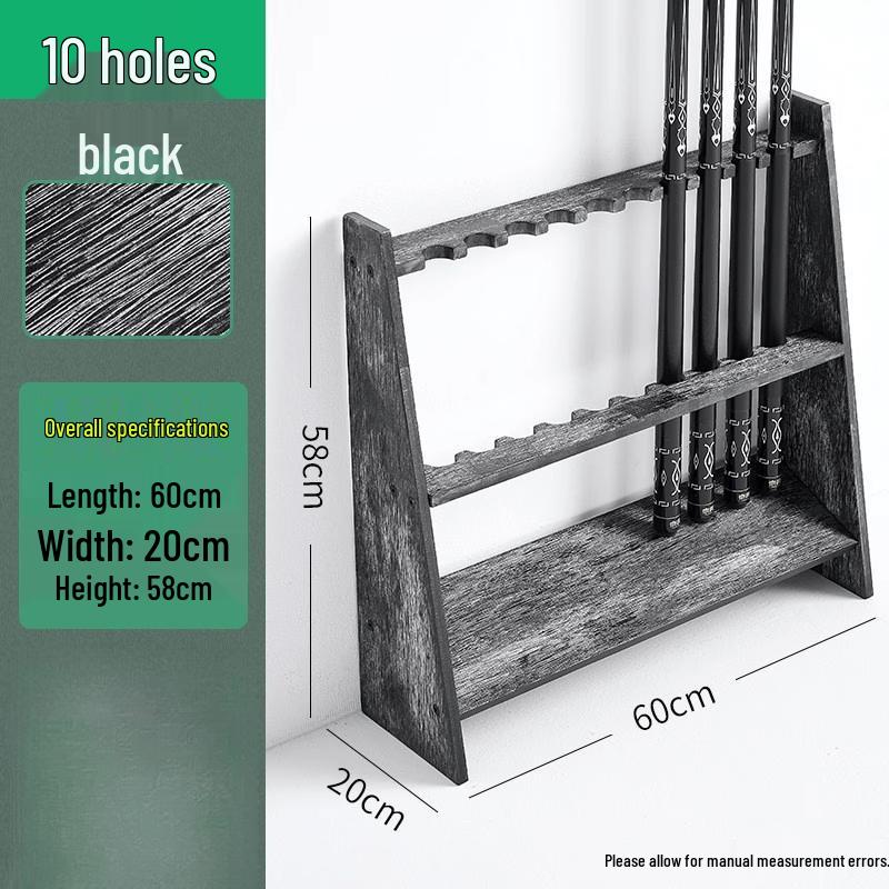 Solid Wood 10-Hole Billiard Cue Rack